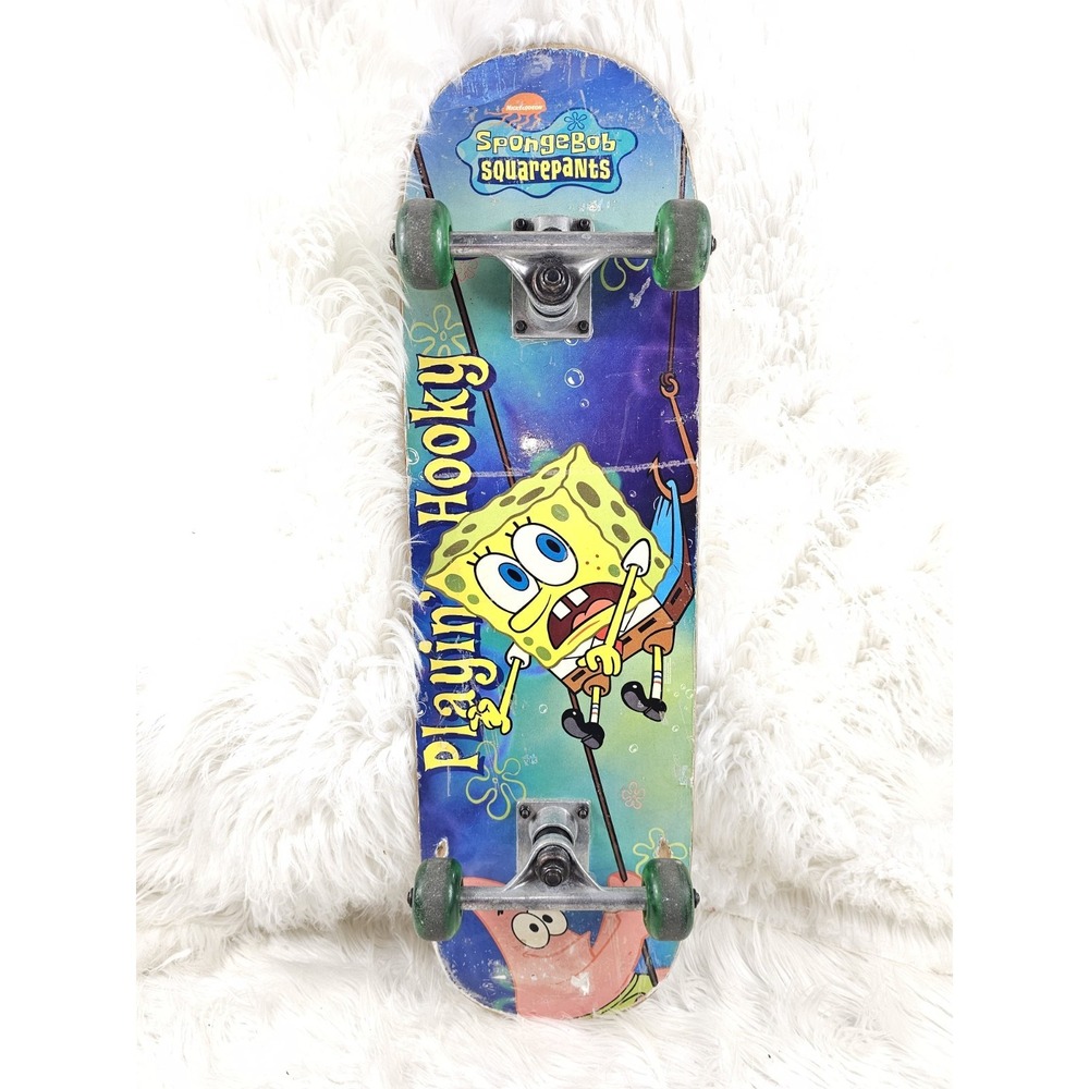 Super Rare SpongeBob Square Pants Nickelodeon Skateboard Deck Playing Hooky